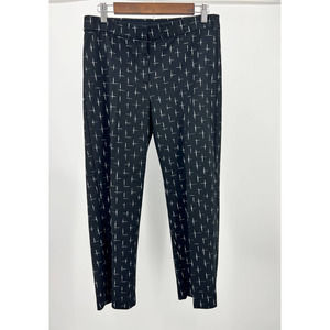 J. Jill Cotton Blend Cropped Trousers Black and White Pants Women's Size 8